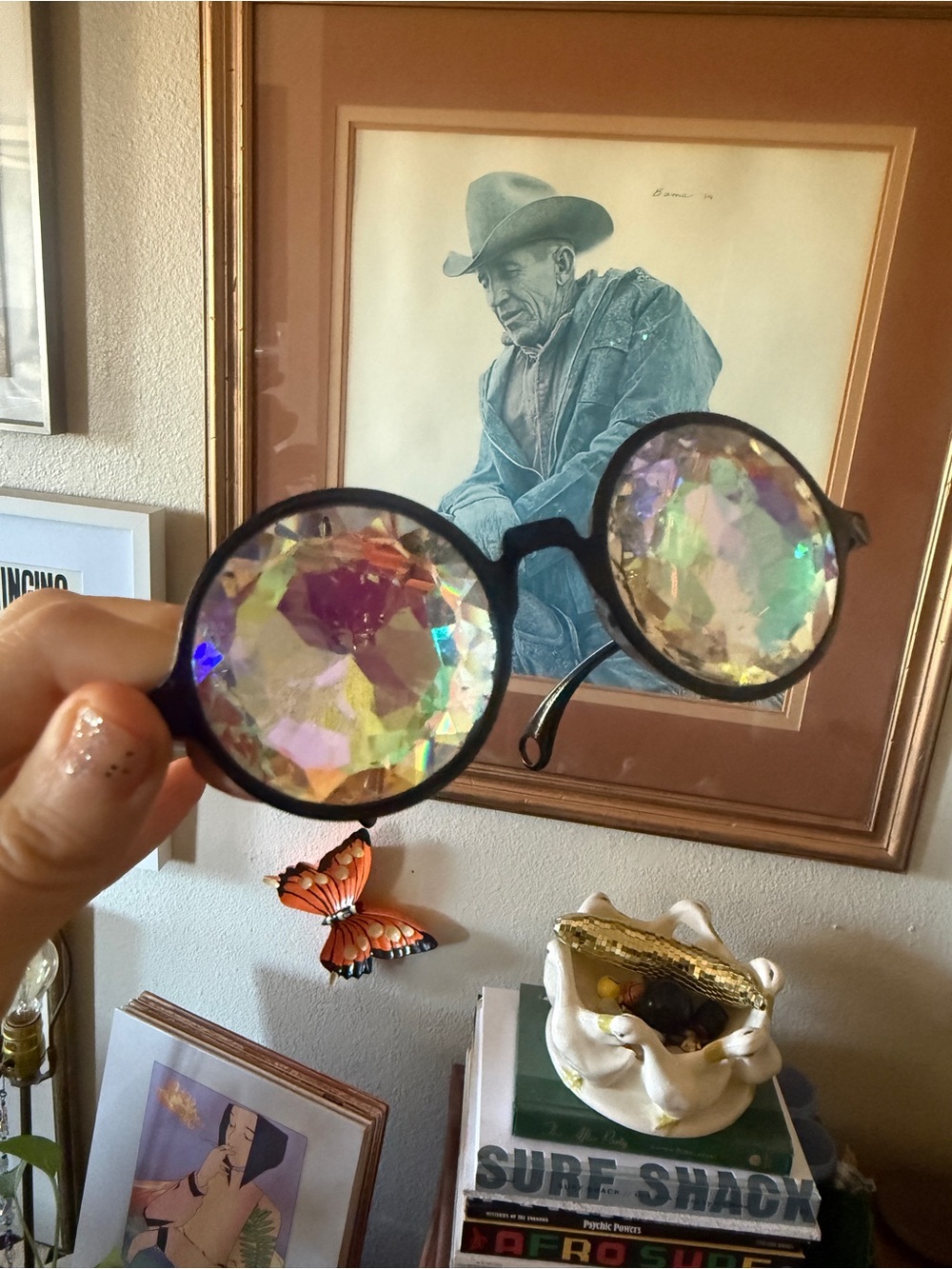 Glofx festival diffraction Novelty Kaleidoscope Party Glasses - Black Frame